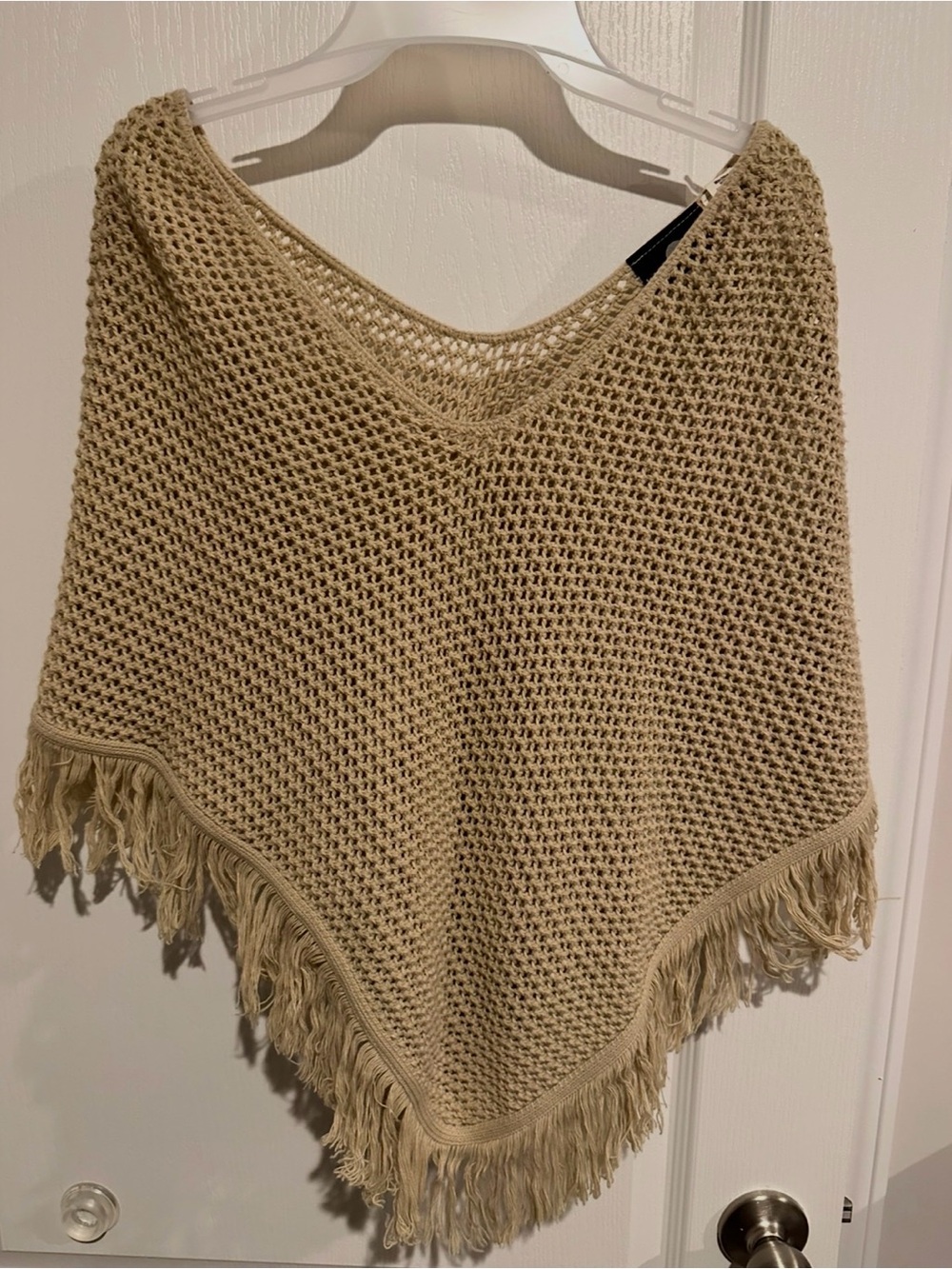 Y2k vintage Its Our Time open-crochet poncho with a V-neckline new with tags tan